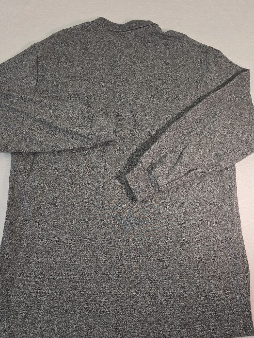 Polo Ralph Lauren Mens Gray Polo Long Sleeve Gray Heather Retro  Size L